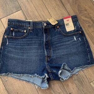 Levi's Women's Dark Blue Jean Shorts
